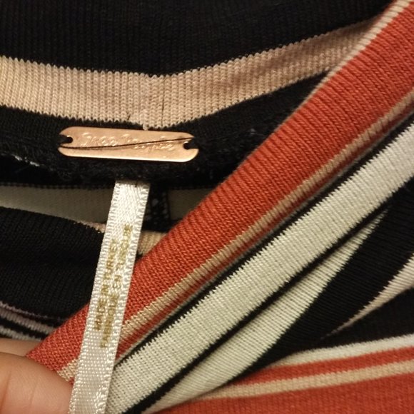 Free People striped blouse orange black - Picture 5 of 6